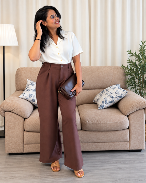 Tailored Wide-Leg Pant _ Woody Brown