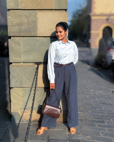 Eleanor Tailored Shirt - Celeste Blue
